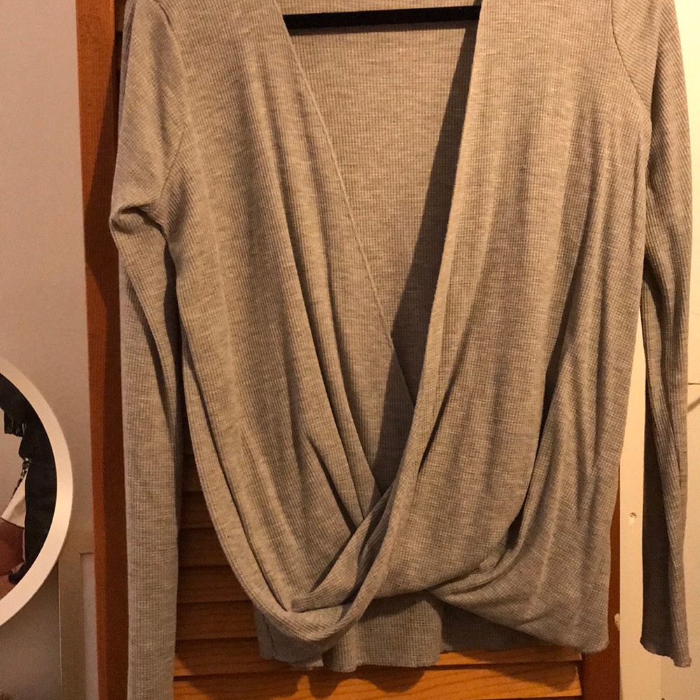 Gray thermal Urban Outfitters top